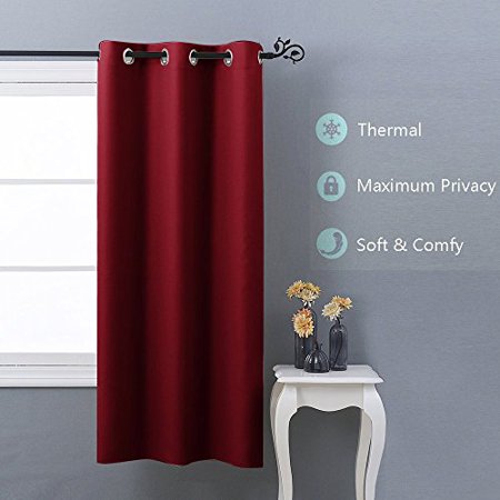 Nicetown Thermal Insulated Grommet Blackout Curtains For Bedroom W42 X L63 Burgundy Red Nicetown Thermal Insulated Grommet Blackout Curtains For Bedroom W42 X L63 Burgundy Red