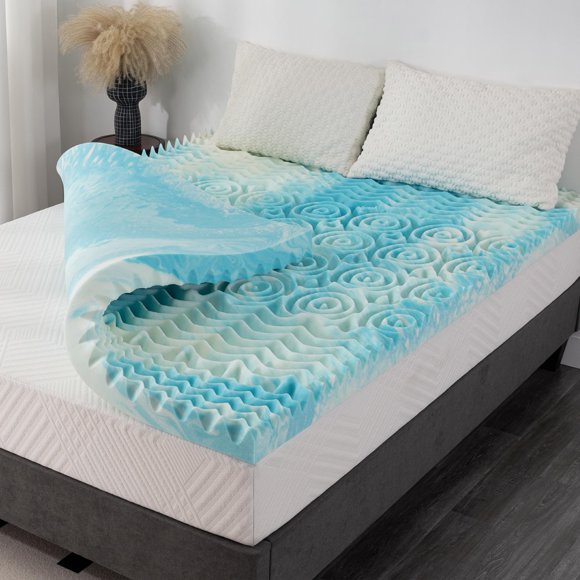 Sobrecolchón MLILY 7,6 cm Twin XL de espuma viscoelástica con gel