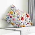 thumbnail image 4 of Throw Pillow Covers 26x26 Inch, Floral Decorative Pillow Cases for Couch Sofa Bed, Red Yellow Pink Blue Flower Purple Lavender Leaf Cotton Linen Square Home Decor Pillowcases with Hidden Zipper, 4 of 7