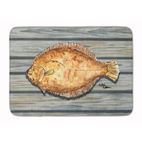 Fish Flounder Machine Washable Memory Foam Mat