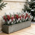 thumbnail image 5 of Christmas Artificial Flower Arrangement, Frosted Cedar Picks with Red Berries for Garden Home Living Room Balcony Decor, 5 of 8