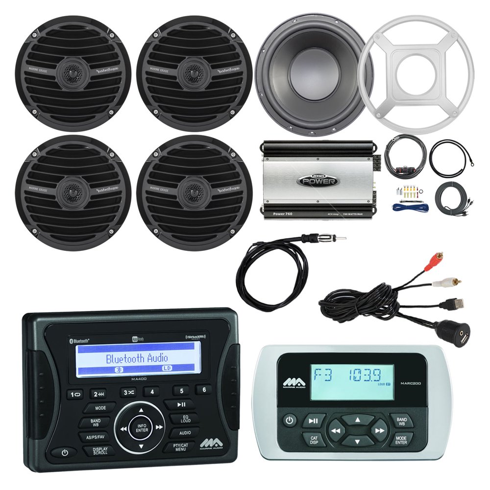 Jensen Marine Audio Bluetooth AUX USB SiriusXMReady Receiver, Wired