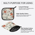 thumbnail image 3 of Yayeee Oven Mitts and Pot Holder Set of 2 Heat Resistant Kitchen Gloves Baking Hot Pad, Red and White Floral Pattern, 3 of 5