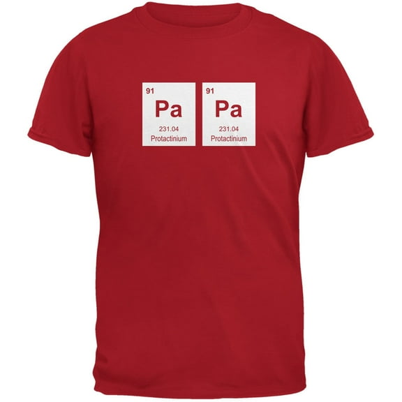 Father's Day - PaPa Periodic Elements Red Adult T-Shirt - Small