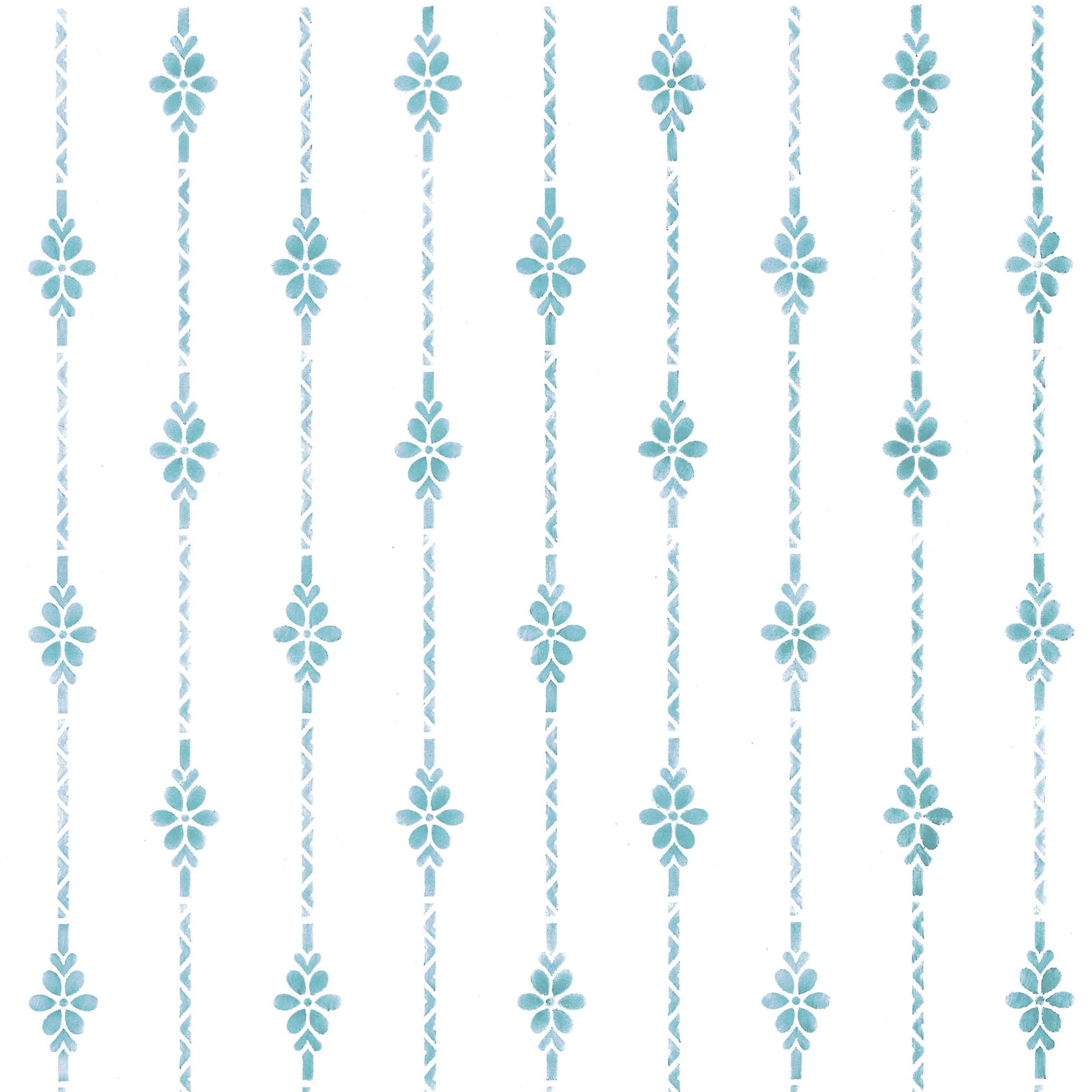 Daisy Floral Stripe Wall Stencil Home Decor Stencils for Painting on Walls, Canvas, Signs