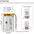 thumbnail image 3 of EEMB 3.7V Lipo Battery 1400mAh 112945 Lithium Polymer ion Battery Rechargeable Lithium ion Polymer Battery with JST Connector Make Sure Device Polarity Matches with Battery Before Purchase!!!, 3 of 6