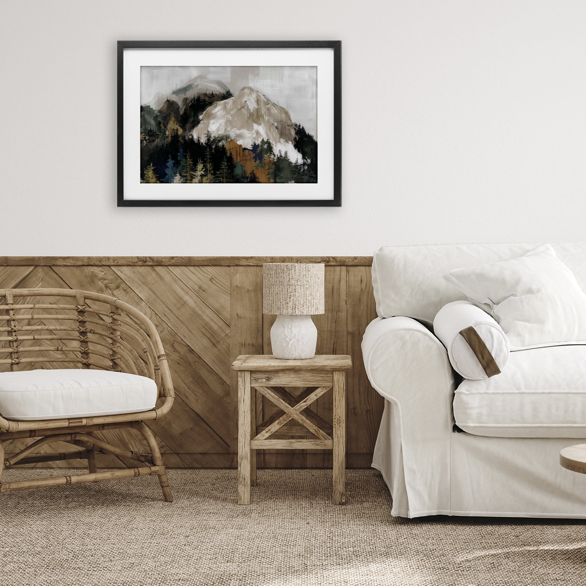 Stupell Industries Rugged Mountain Peaks Black Framed Print Under Glass, design by Chromatic Storm Studio