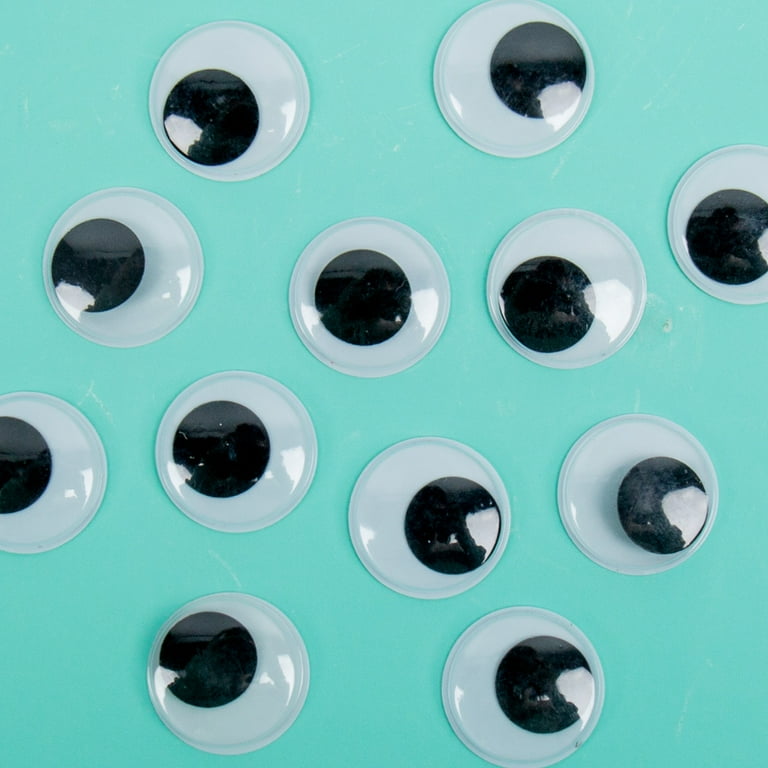 Hello Hobby Large Black and White Plastic Wiggly Eyes, 12-Pack