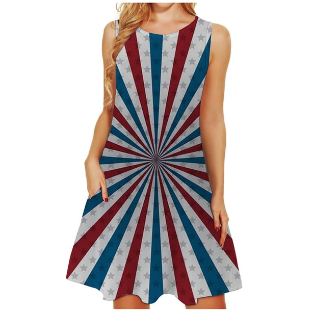 Moda mujer verano sin mangas sexy casual impresión bolsillo vestido largo Fridja hj1088