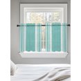 thumbnail image 5 of Vintage Turquoise Striped Tier Curtains 24 Inch Length,Sheer Curtains for Bedroom Living Room Farmhouse Modern Stripes Boho Texture Short Kitchen Curtains for Small Half Window 27.5"x24" 2 Panels, 5 of 7