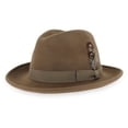 thumbnail image 4 of Belfry Crushable Dress Fedora Men's Vintage Style Hat 100% Pure Wool (Large, Pecan), 4 of 6