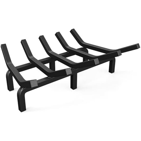 Fireplace Grate Fireplace Log Holder Solid Steel Heavy Duty Firewood Log Burning Rack Fire Grates for Outdoor Kindling Tools Pit Indoor Wrought Iron Wood Stove 17 inch