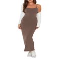 thumbnail image 3 of CNKOO Robe à Bretelles Spaghetti pour Femmes Été Couleur Unie Sans Manches Longue Robe de Soirée pour Cocktail Boîte de Nuit Plage, 3 of 7
