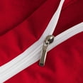 thumbnail image 4 of D.N.G. BEDDINGS Luxurious 3 Piece Double Ruffle Duvet Cover With Zipper Closure, 100% Egyptian Cotton, 800 Thread Cotton Full/Queen Size Red Solid, 4 of 6