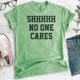 thumbnail image 2 of Shhh No One Cares T-shirt, Unisex Women's Men's Shirt, Funny Shirt, Sarcastic Shirt, Heather Apple Green, Small, 2 of 6