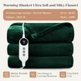 thumbnail image 6 of WISHEAD Electric Heated Blanket with 9 Heat Settings & 4 Auto-Off Timers, Dual-Sided Flannel Throw for Queen Bed, Machine Washable, ETL & FCC Certified, 84"x90", Green, 6 of 7