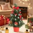thumbnail image 6 of Neoyler Christmas Tree Mini Artificial Desktop Predecorated Tabletop Christmas Decorations with Retractable Branches and Glitter Ornaments for Mantel Home Red 11.8x3.9x3.9in, 6 of 6