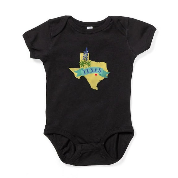 CafePress - Texas State Outline Bluebonnet Flower Baby Bodysui - Cute Infant Bodysuit Baby Romper - Size Newborn - 24 Months