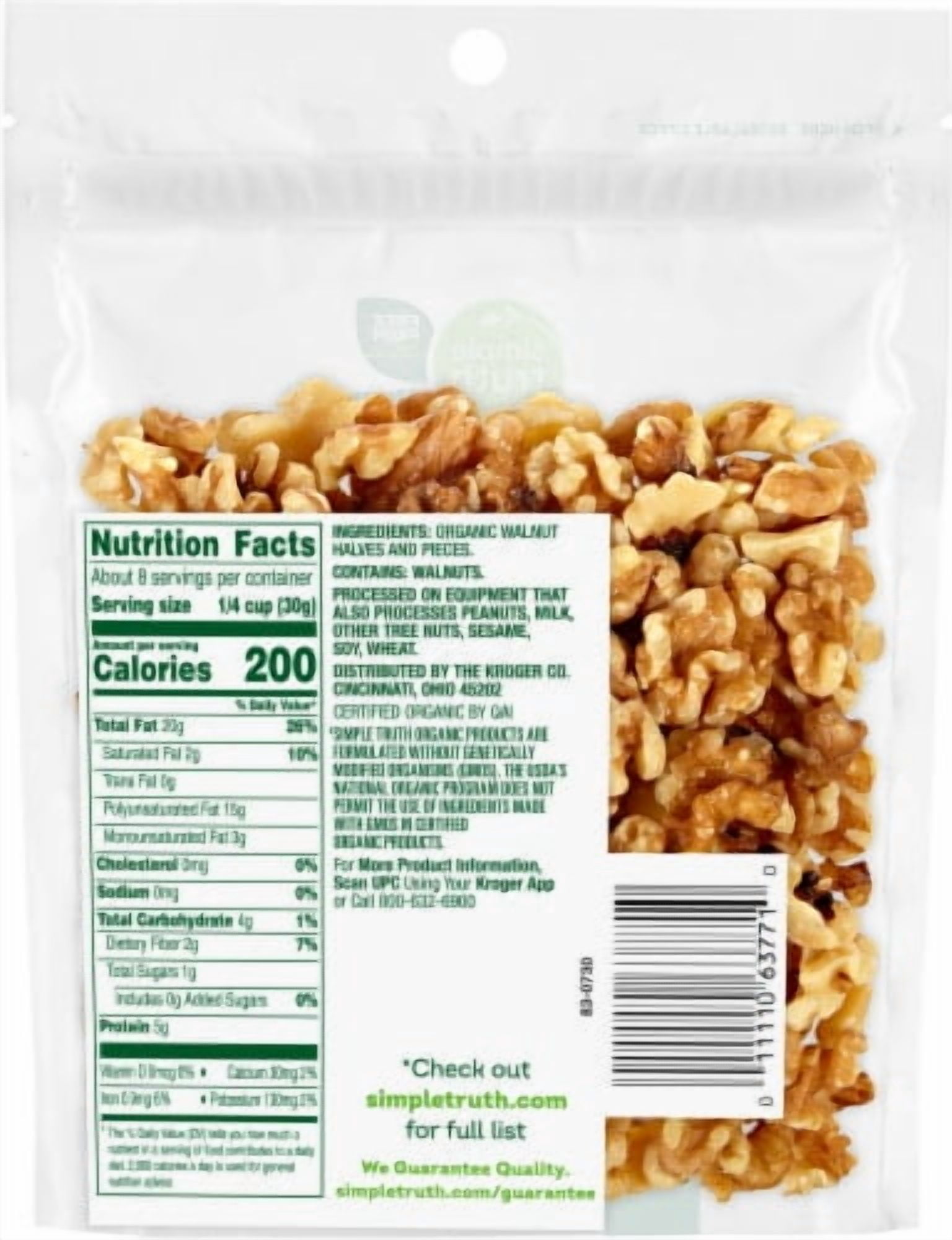 2X - Simple Truth Halves & Pieces Organic Walnuts