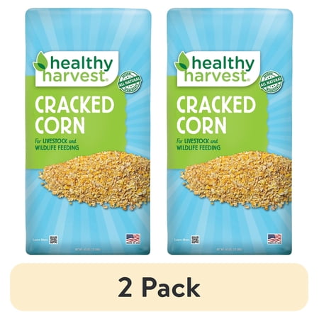 (2 pack) Healthy Harvest 40 lb Bag Cracked Corn for Poultry & Livestock