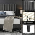 thumbnail image 6 of Yaheetech Upholstered Platform Bed Frame with Channel Tufted Headboard, Full, Dark Gray, 6 of 6