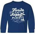 thumbnail image 3 of Inktastic Florida is My Happy Place with Palm Trees Long Sleeve Youth T-Shirt, 3 of 5