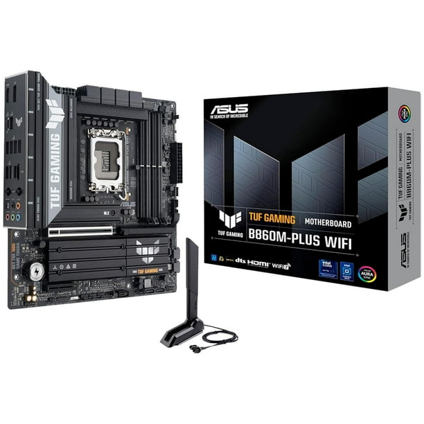 Tarjeta Madre ASUS TUF GAMING B860M-PLUS WIFI LGA1851 4x DDR5 3x M.2 PCIe 5.0 USB-C WIFI 7 BT 5.4 Micro ATX