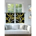 thumbnail image 4 of Modern Abstract Art Sheer Curtains 2 Panels Set Yellow White Geometric Circle Lihgt Filtering Rod Pocket Voile Drape, Semi Sheer Window Curtains for Bedroom Living Room, 52"x54", 4 of 5