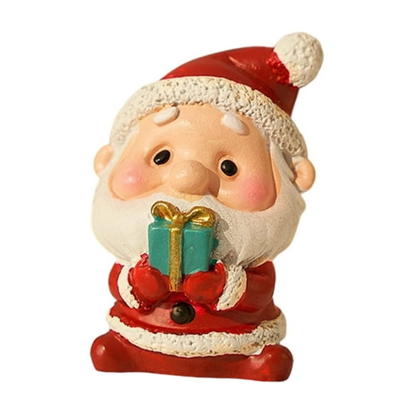 B Collection Of Christmas Resin Figurines Including Traditional Holiday Characters For Desk And Shelf Decoration