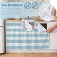 thumbnail image 5 of Blue Striped Cabinet Curtains 32"W x 55"L, Dustproof Sink Skirt Curtain for Kitchen Bathroom, Rustic Farmhouse Stripes Adhesive Desk Skirt Door Cover Curtains for Pantry Classroom Office Closet, 5 of 8