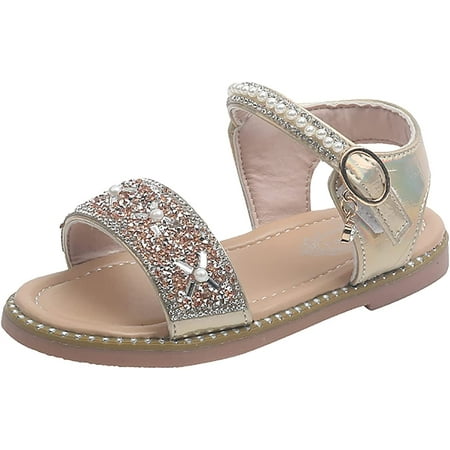 Toddler Little Girl Sandals Toddler Little Girl Dress Sandals Shoes Casual Slip On Ballet Flat Sequins Princess Shoes
