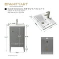 thumbnail image 6 of Vanity Art 20" Bathroom Vanity Cabinet with Ceramic Undermount Sink, Freestanding Storage Cabinet with Ceramic Top, and Removable Shelve, 6 of 6