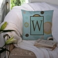 thumbnail image 3 of Carolines Treasures CJ1013-WPW1414 Monogram - Initial W Blue Dots Decorative   Canvas Fabric Pillow CJ1013 14Hx14W, 3 of 4