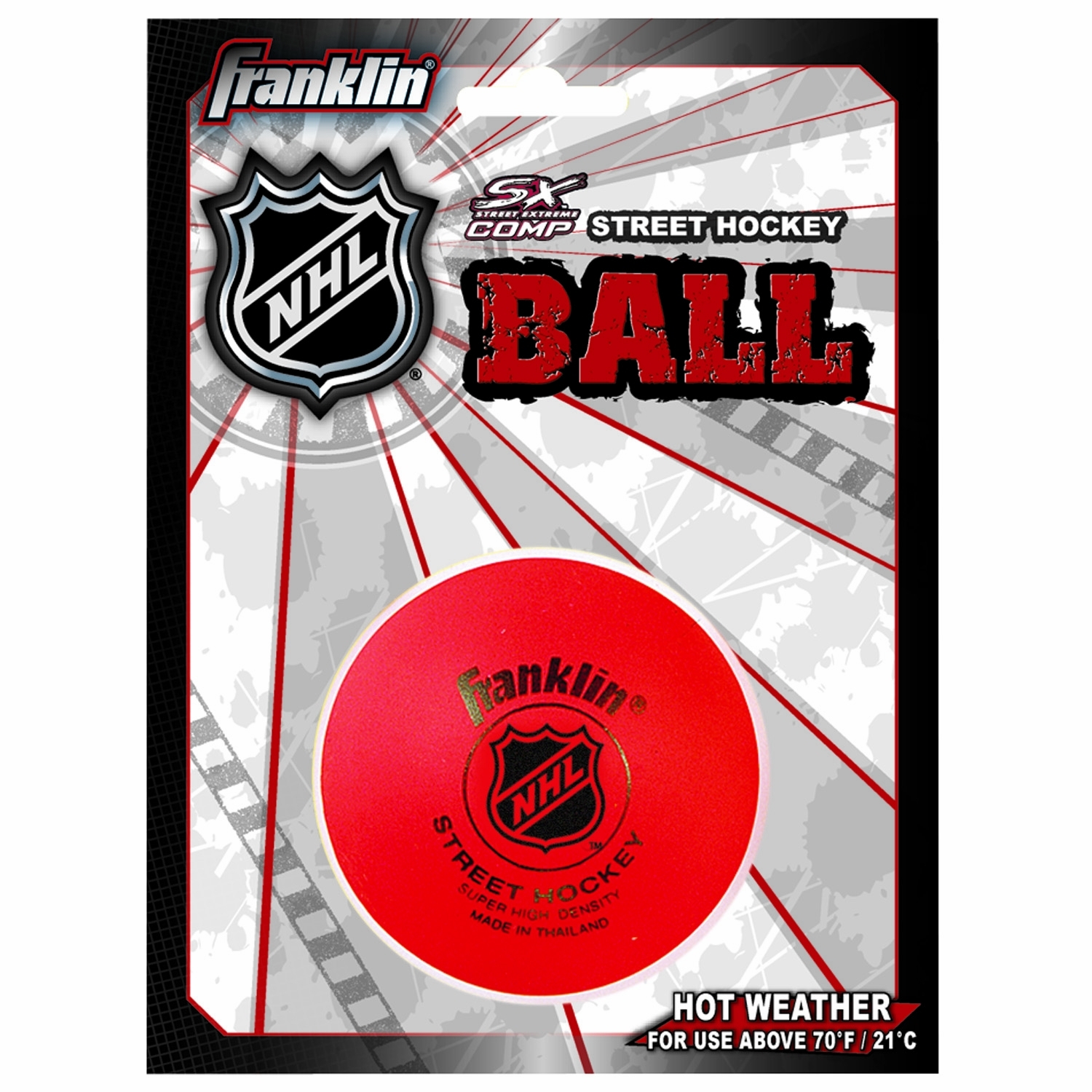 Franklin Sports Street Roller Hockey Ball Puck For Hot Weather High