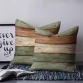 thumbnail image 2 of Pillow Covers 20x20 Set of 2, Farmhouse Sage Green Brown Throw Pillow Covers Decorative Couch Cushion Cover, Vintage Wooden Striped Microfiber Soft Square Pillowcases for Bedroom Living Room Sofa, 2 of 7