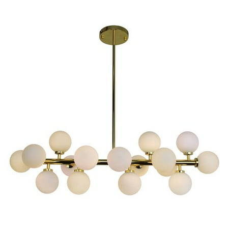 Corrigan Studio Rivka Frosted Glass Globe Rectangular 16 Light Corrigan Studio Rivka Frosted Glass Globe Rectangular 16 Light Sputnik Chandelier