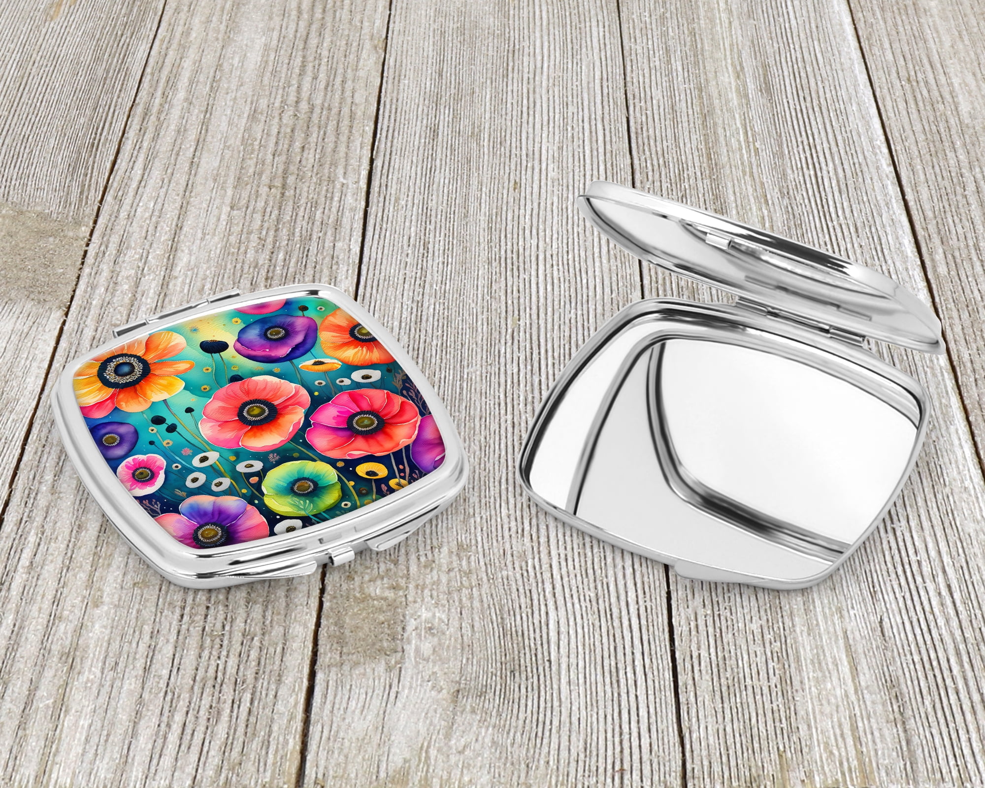 Colorful Anemones Compact Mirror 2.75 in x 3 in