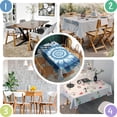 thumbnail image 5 of Blue Tie Dye Mandala Pattern Rectangle Tablecloth 60"x120",Waterproof Polyester Rectangle Table Cloth, Wipeable Spillproof Polyester Tablecloth for Dining, Camping, Indoor and Outdoor, 5 of 6