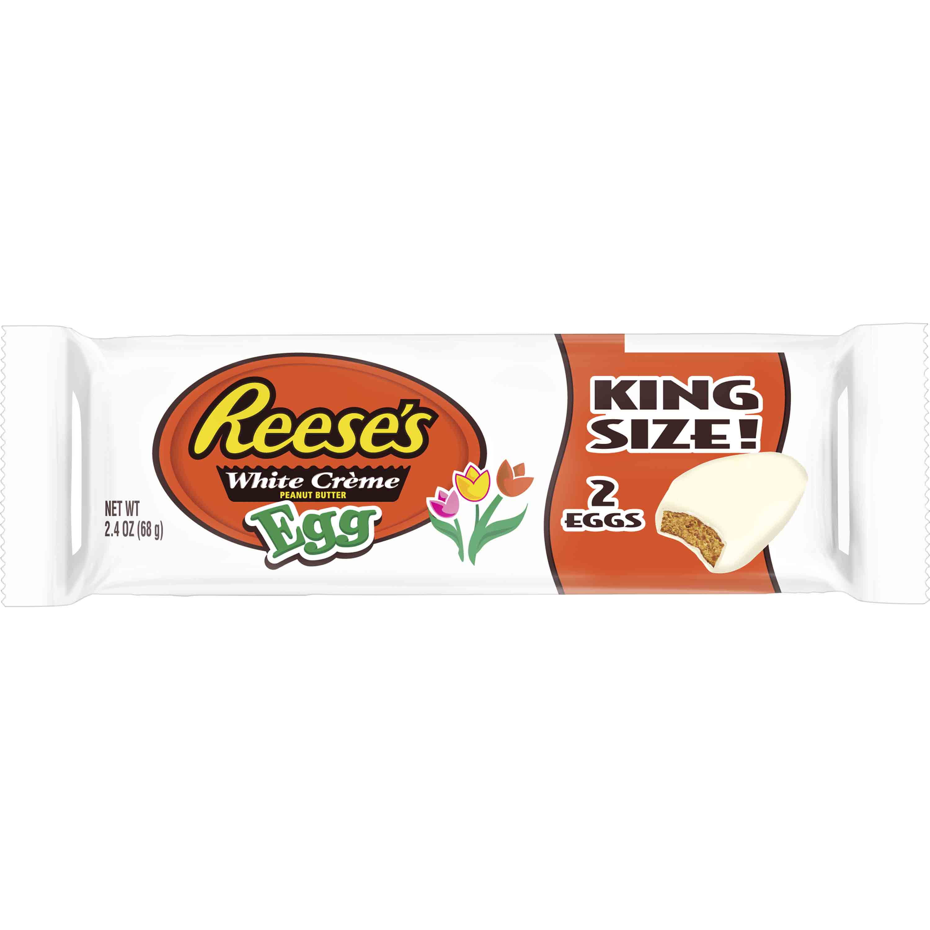 Reese's, Easter King Size White Creme Peanut Butter Eggs Candy, 2.4