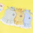 thumbnail image 5 of Spring Summer Pet Dress - Lace Hem - Checkered Pattern - Button Decor - Cartoon Embroidered - Lace-up Design - Puppy Sling Skirt - Cute Pet Suspenders Dress, 5 of 8