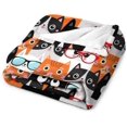 thumbnail image 3 of Cute Cat Blanket Animals Pet Pattern Gifts for Cat Lovers Soft Lightweight Flannel Throw Blankets for Kids Adults 60"x50", 3 of 6