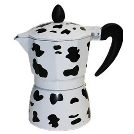 Stovetop aluminum coffee maker. Cow design. 3 (Best Coffee For Stovetop Espresso)