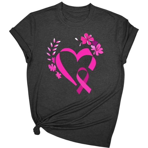 LiMoi Breast Cancer Awareness T Shirts Short Sleeve Shirts T Shirts Printed Tshirts Summer Oversized Tshirts Cheap My Items Ordered
