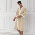 thumbnail image 4 of Men's Plus Size Waffle Knit Robe, Soft Long Sleeve Bathrobe with Pockets, Comfortable Loungewear and Sleepwear, 4 of 7