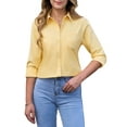 thumbnail image 3 of Siliteelon Womens Button Down Shirt Long Sleeve Oxford Cotton Blouse Classic Fit Wrinkle Resistant Office Work Top with Pocket, 3 of 8