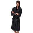 thumbnail image 1 of Men's Cotton Robe Lightweight, Soft Kimono Knee Length Bathrobes with Pockets for Spa and House,M-XXL, 1 of 6