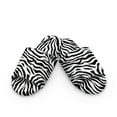 thumbnail image 2 of COEQINE Zebra Print Black Bedroom Slippers Women Open Toe House Sandals Comfy Quiet Slip On Home Slides Fuzzy Slippers for Women Indoor, Reusable Washable Guest Footwear, 38-39, 2 of 7