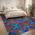 thumbnail image 3 of ODIKA 8'x10' Washable Area Rug 80S Geometric Bold Memphis Squiggle Interlocking Funky Retro Refined Structured for Living Room, Under Sectional, Family , Durable, Non-Slip, 3 of 7