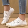 thumbnail image 2 of Women's Play Fashion Sneakers 2025 Lace up Low Top Canvas Shoes Casual Walking Flats Tennis Shoes for Women, 2 of 7