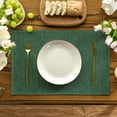 thumbnail image 2 of Sm:)e Forest Green Placemats 12 x 18 Inch Set of 4, Seasonal Washable Kitchen Dining Table Decoration for Home Party, 2 of 6
